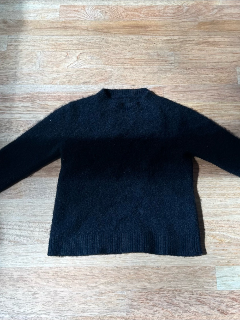 Women’s the Elderstatesman simple crew black sweater size  small shrunk